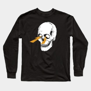 Laser Eye Skull Head Vintage Illustration Long Sleeve T-Shirt